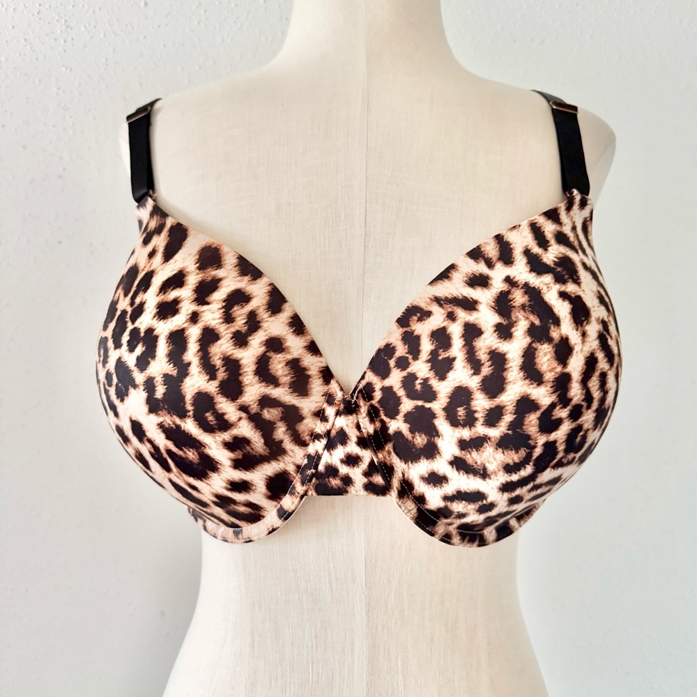 SOMA Vanishing 360 Perfect Coverage Underwire Bra Leopard Print Women's sz 38DD